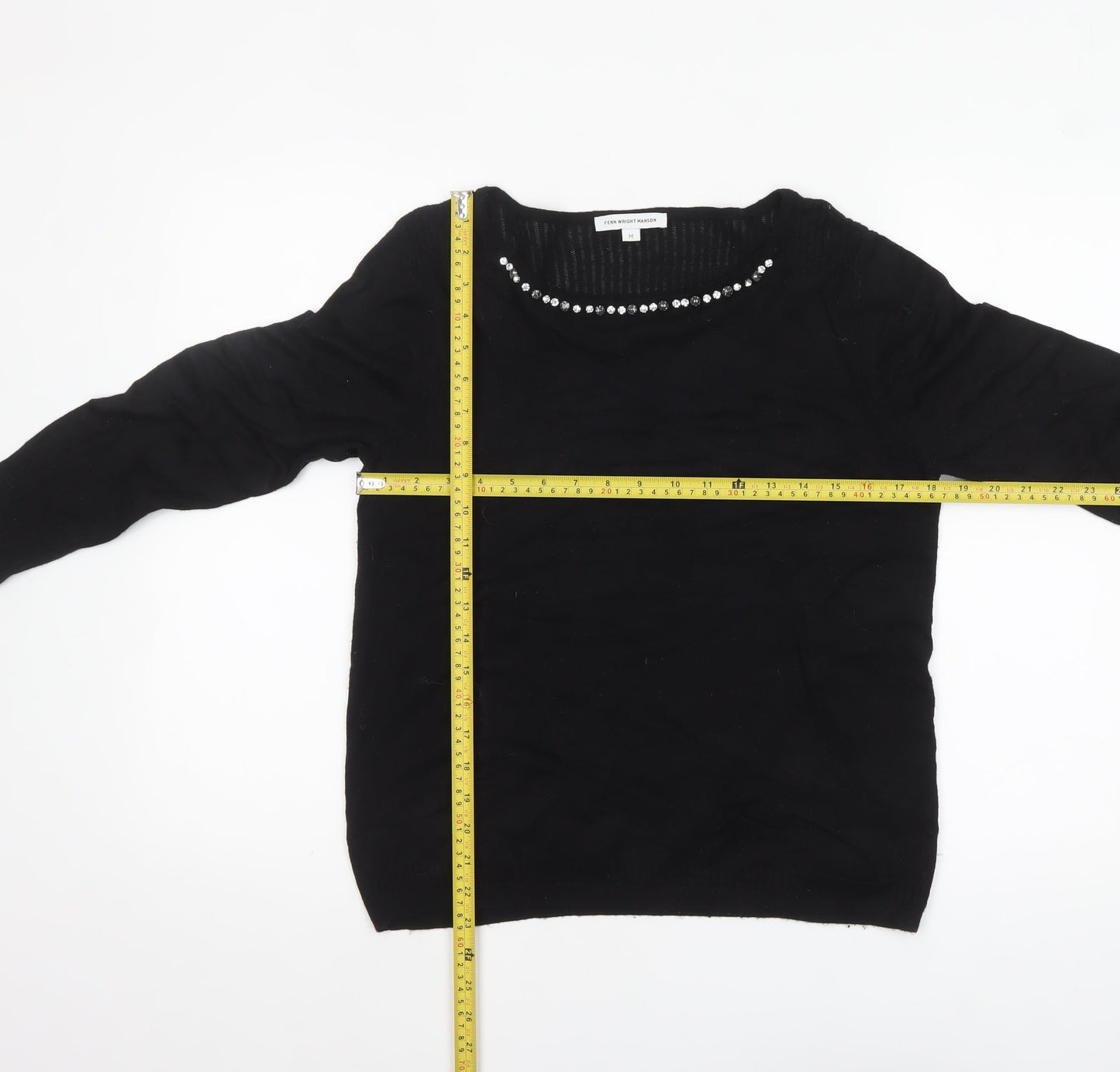 Fenn Wright Manson Women's Black Jewel Neck Knit Jumper M