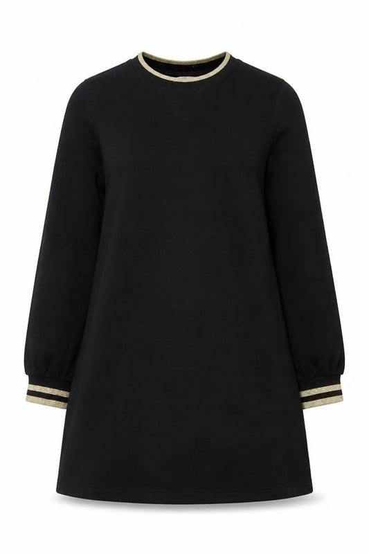 John Lewis Women’s Black Shift Jersey Dress M Long Sleeve Crew Neck