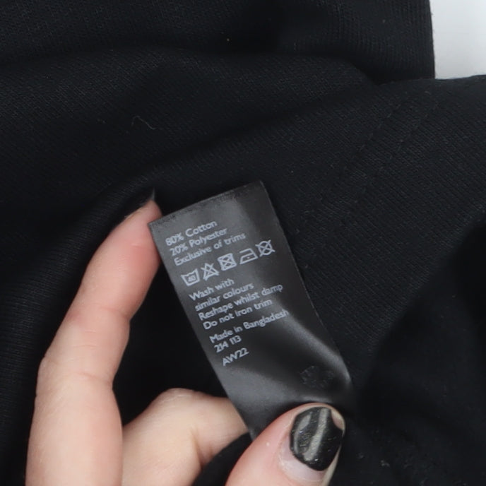 John Lewis Women’s Black Shift Jersey Dress M Long Sleeve Crew Neck