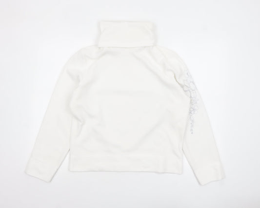 Marks and Spencer Women White Fleece Pullover Sweatshirt UK 16