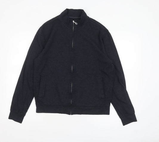 Marcs Men’s Black Bomber Jacket Medium Full Zip Lightweight Classic Style