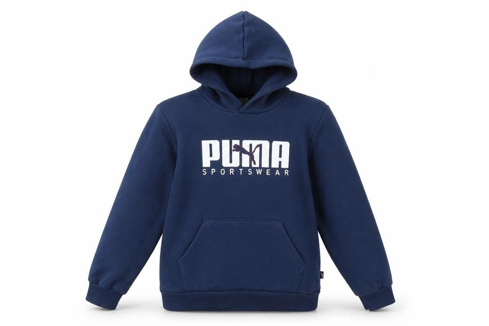 Puma Boys Blue Pullover Hoodie 11-12 Years Cotton Blend Sportswear