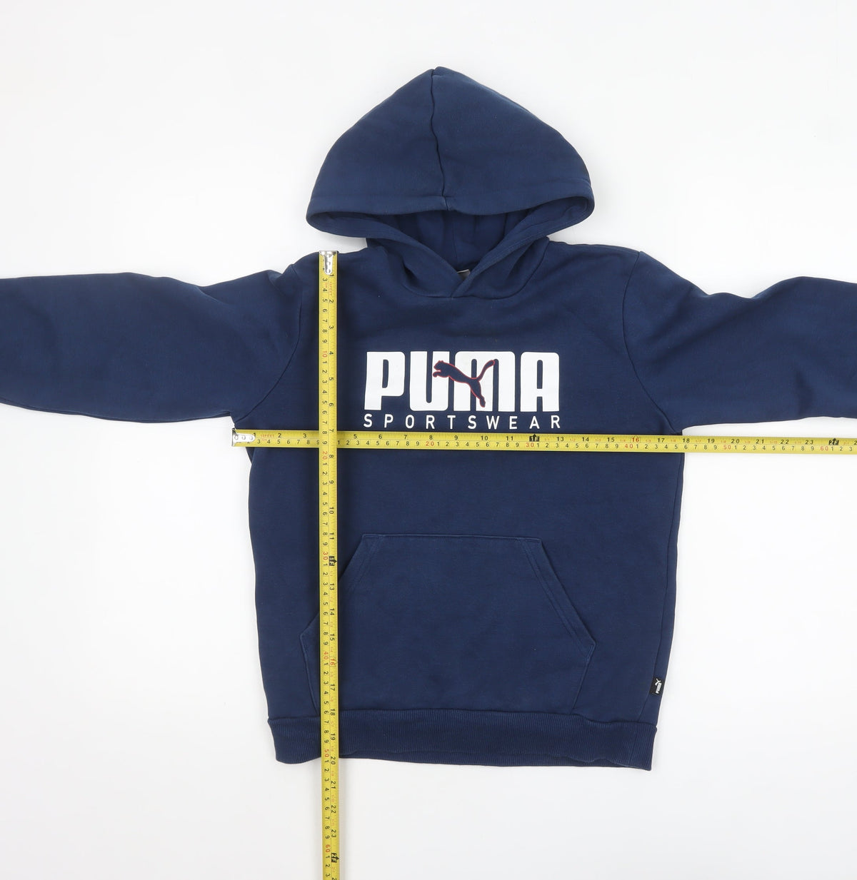 Puma Boys Blue Pullover Hoodie 11-12 Years Cotton Blend Sportswear