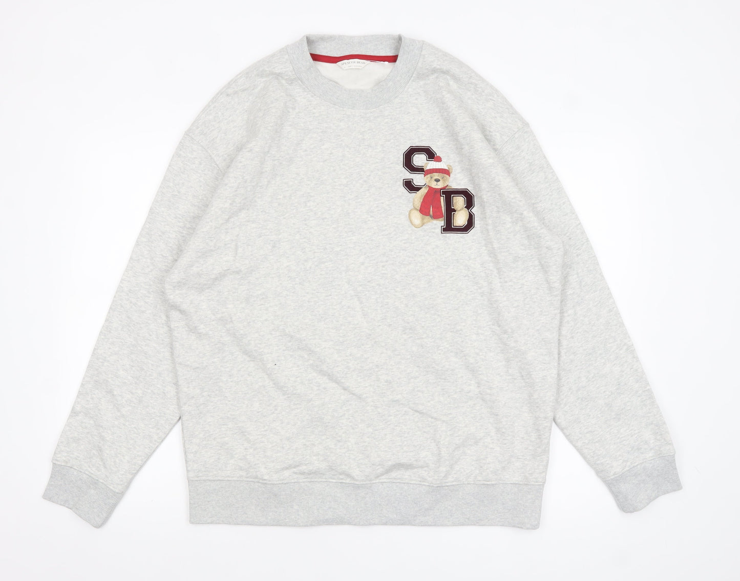 Marks and Spencer Men’s Grey Spencer Bear Embroidered Sweatshirt M