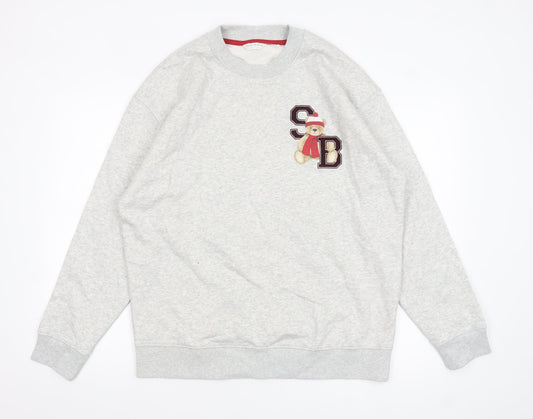 Marks and Spencer Men’s Grey Spencer Bear Embroidered Sweatshirt M