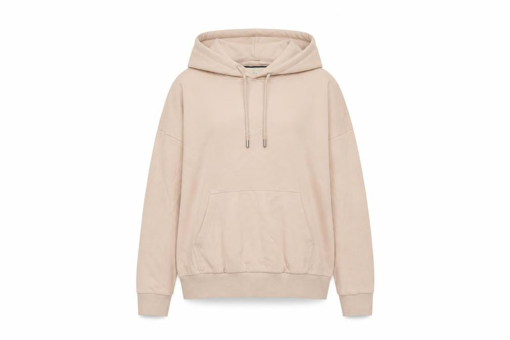 Prévu Women’s Beige Pullover Hoodie Size 10 100% Cotton