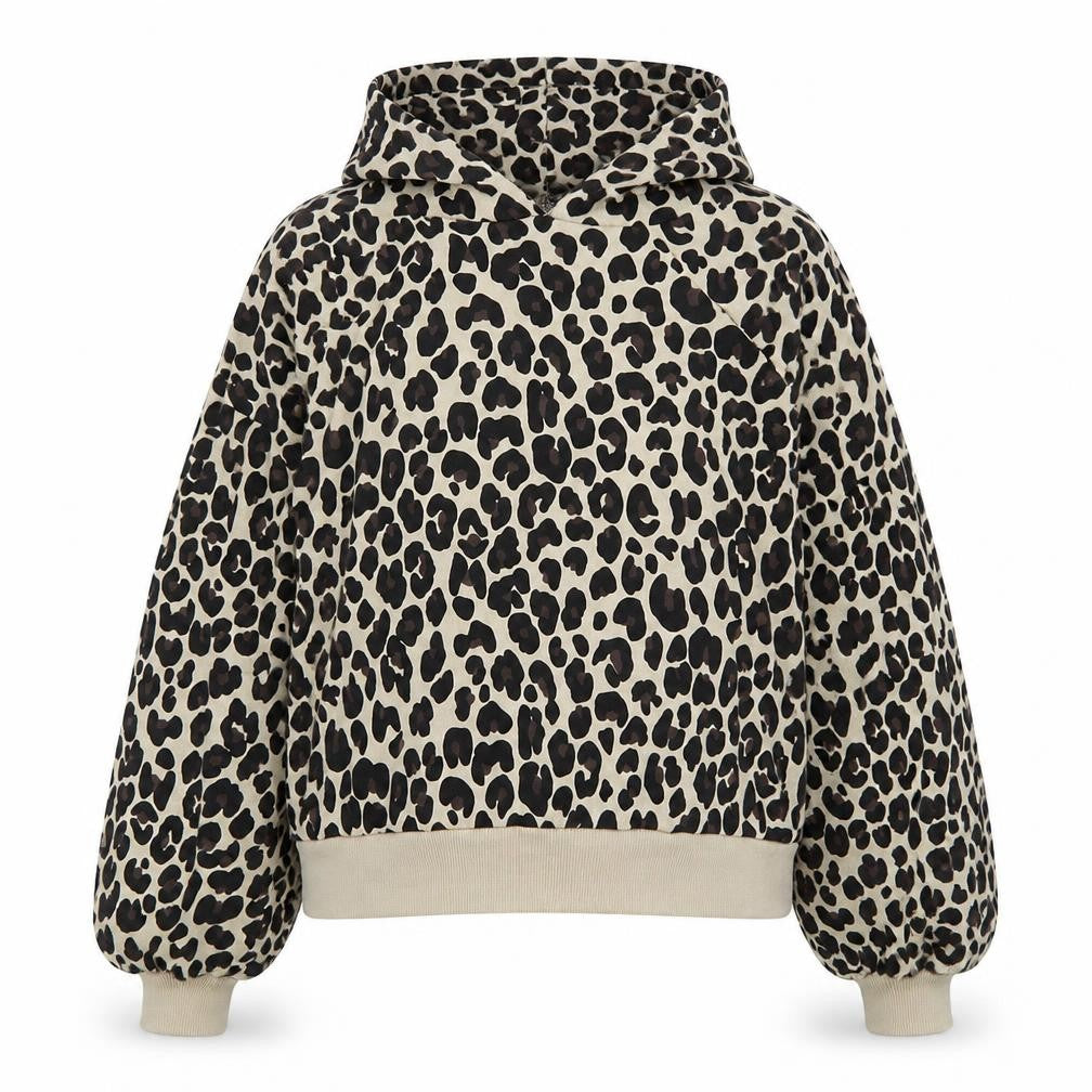 Nordstrom Women’s Beige Leopard Print Pullover Hoodie XL