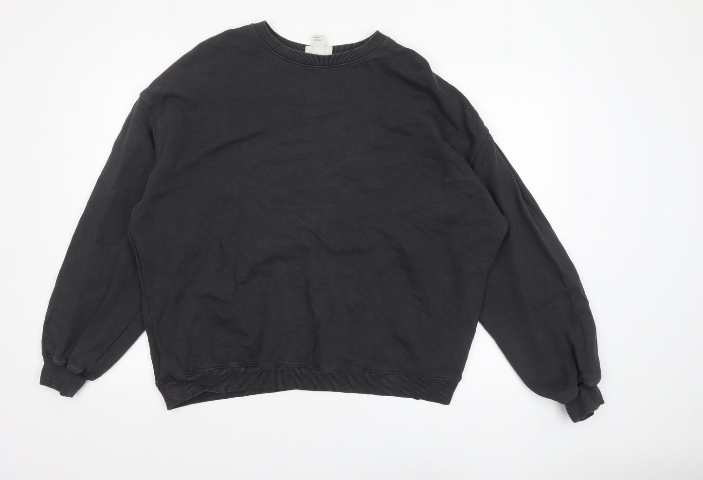 H&M Move Women's Black L Cotton Pullover Sweatshirt