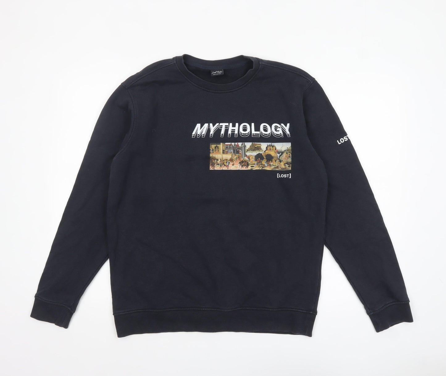 Lost Soles Men's Black XL Mythology Graphic Print Sweatshirt