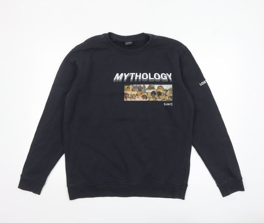 Lost Soles Men's Black XL Mythology Graphic Print Sweatshirt