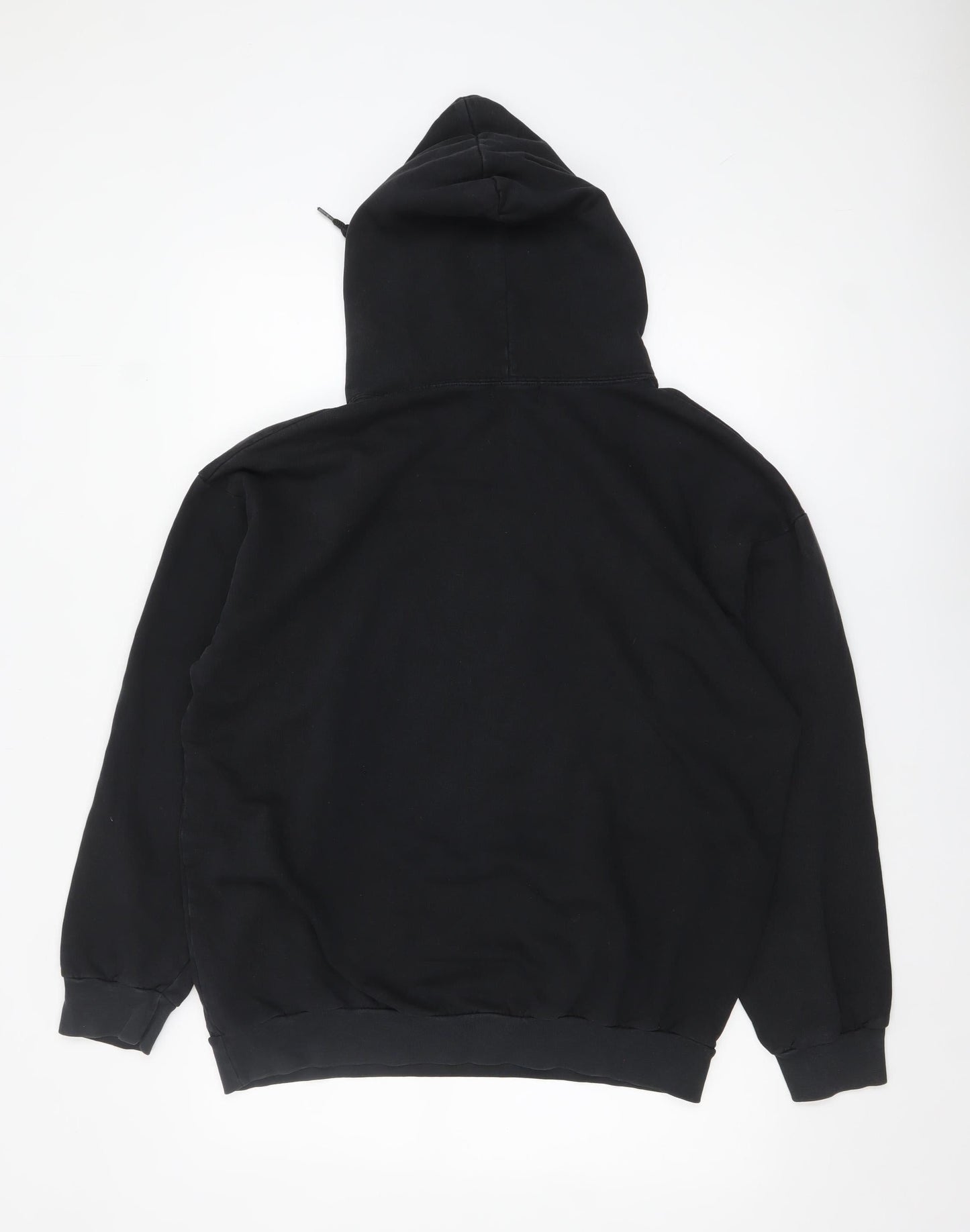 boohooMAN Men's Black Hoodie Medium Graphic Print Pullover