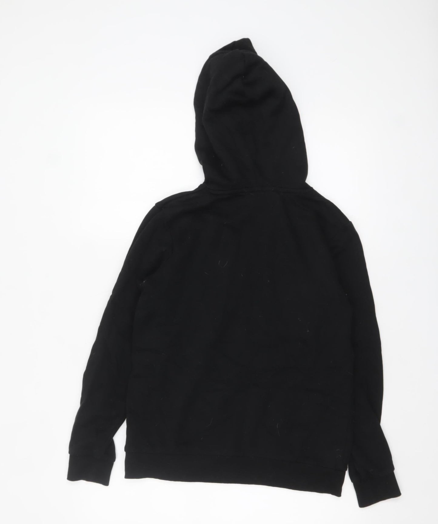 Jack & Jones Boys Black Pullover Hoodie 14 Years Cotton Blend Logo Print