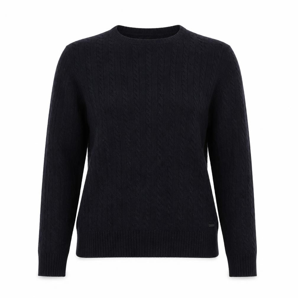 Superdry Women's Black Cable-Knit Wool Blend Jumper Small