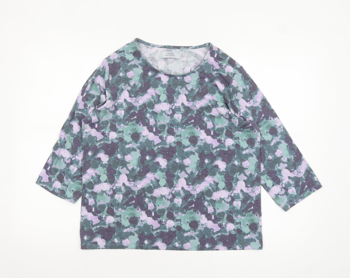 Honor Millburn Women's Multicoloured Floral 3/4 Sleeve T-Shirt M