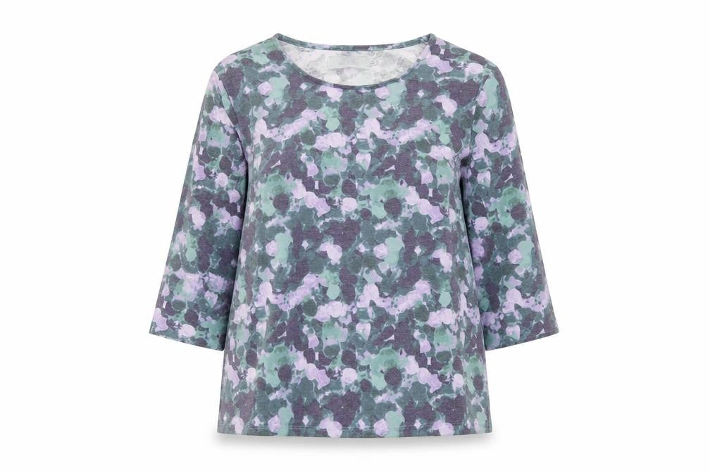 Honor Millburn Women's Multicoloured Floral 3/4 Sleeve T-Shirt M