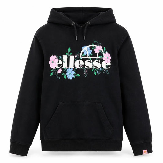 Ellesse Girls Black Floral Logo Pullover Hoodie 12-13 Years