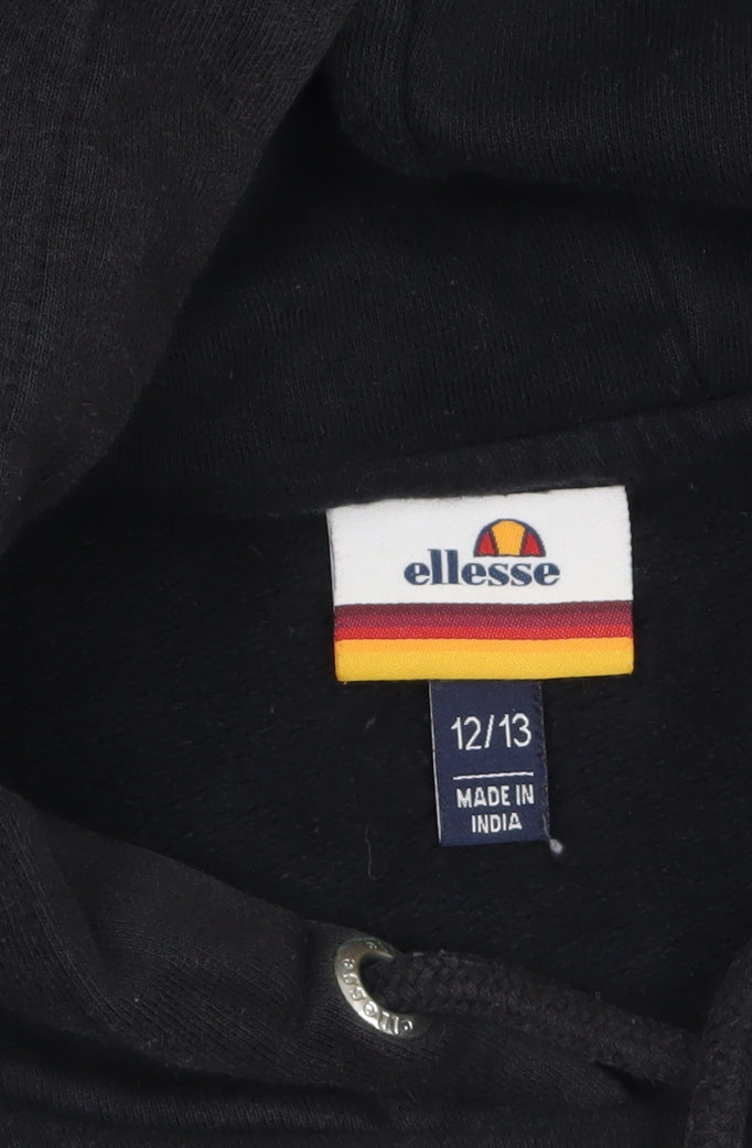 Ellesse Girls Black Floral Logo Pullover Hoodie 12-13 Years