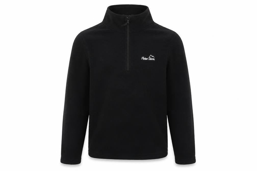 Peter Storm Boys Black 7-8 Years Fleece 1/4 Zip Sweatshirt Pullover