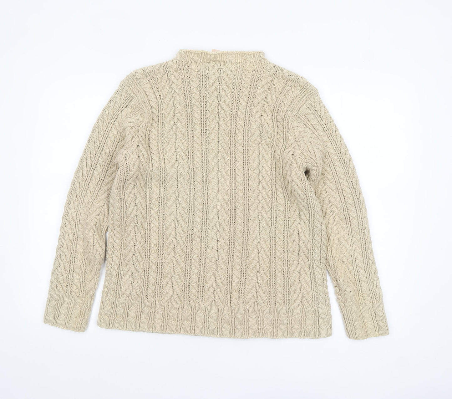 Country Casuals Women Beige Cable-Knit Cotton Jumper L