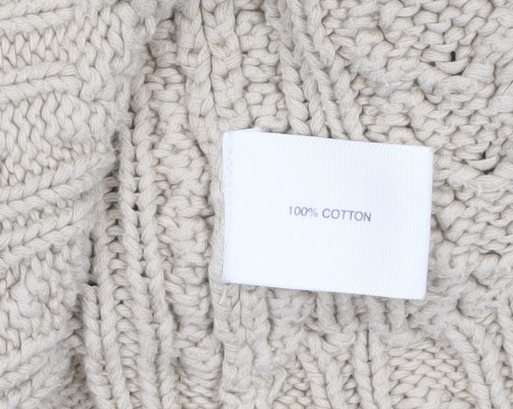 Country Casuals Women Beige Cable-Knit Cotton Jumper L
