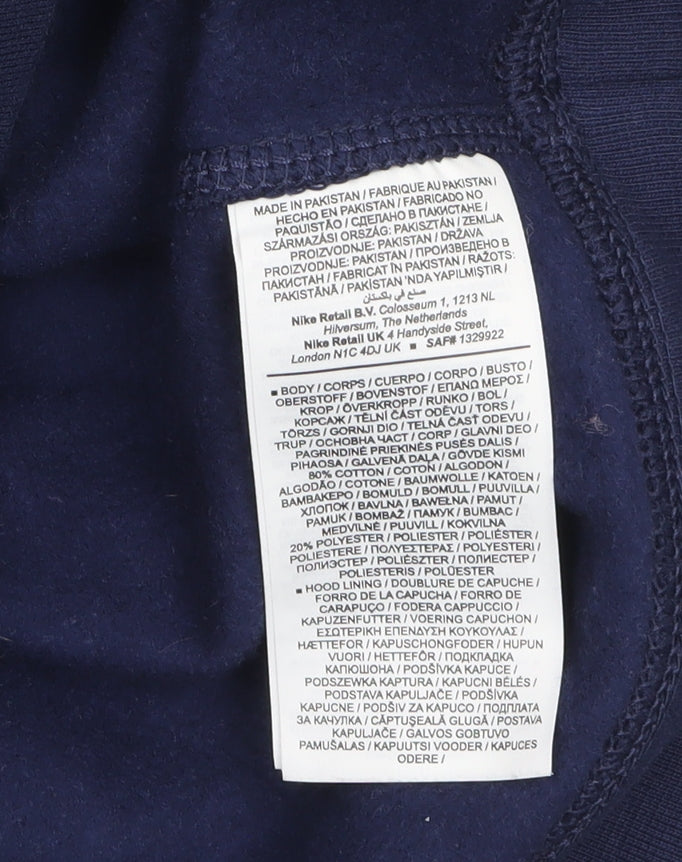 Nike Men's Blue Full Zip Hoodie Small Regular Fit Sportswear