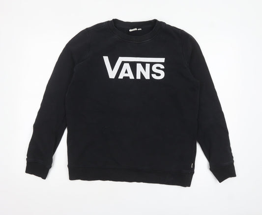 Vans Men's Black Logo Pullover Sweatshirt Size M