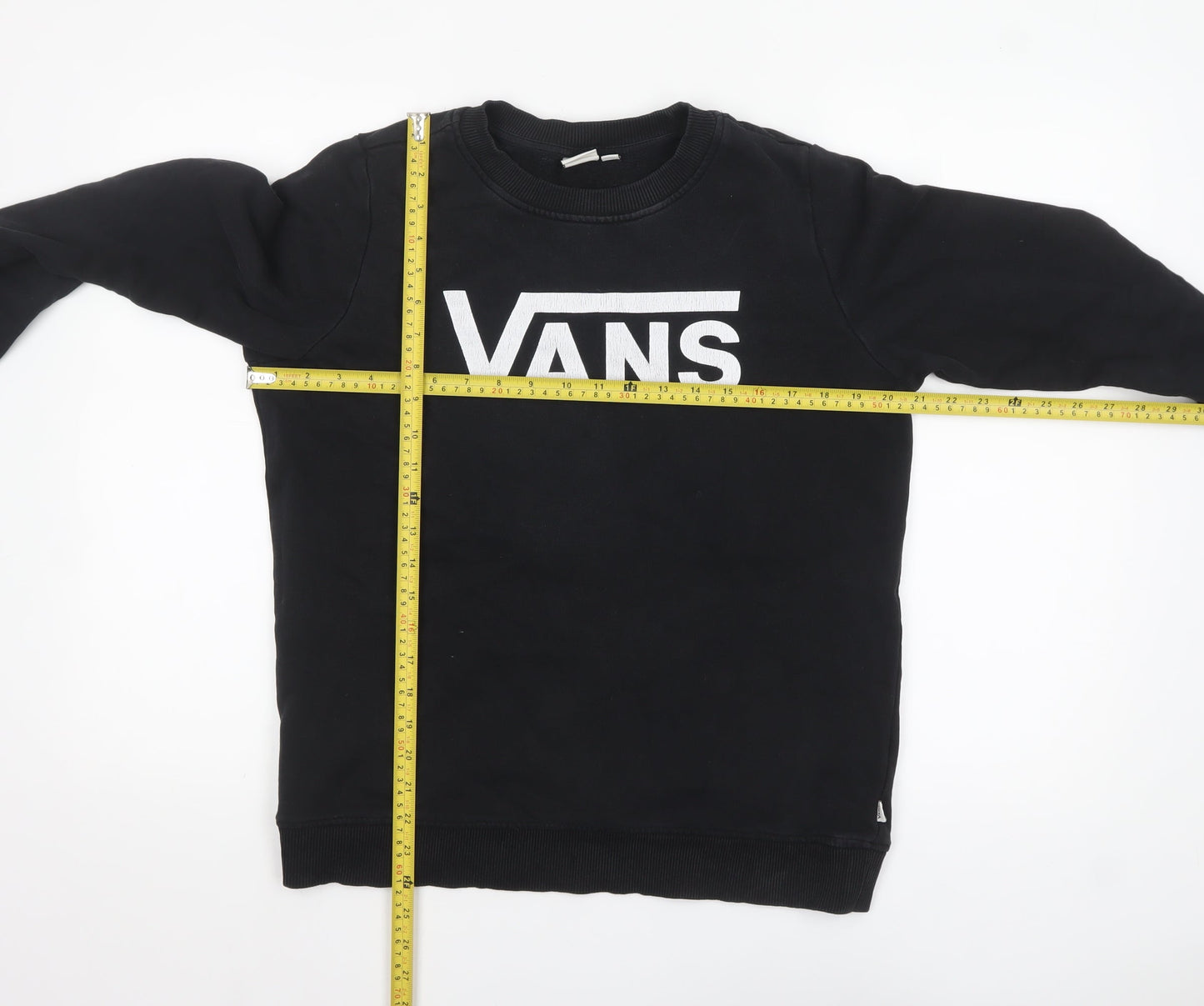 Vans Men's Black Logo Pullover Sweatshirt Size M