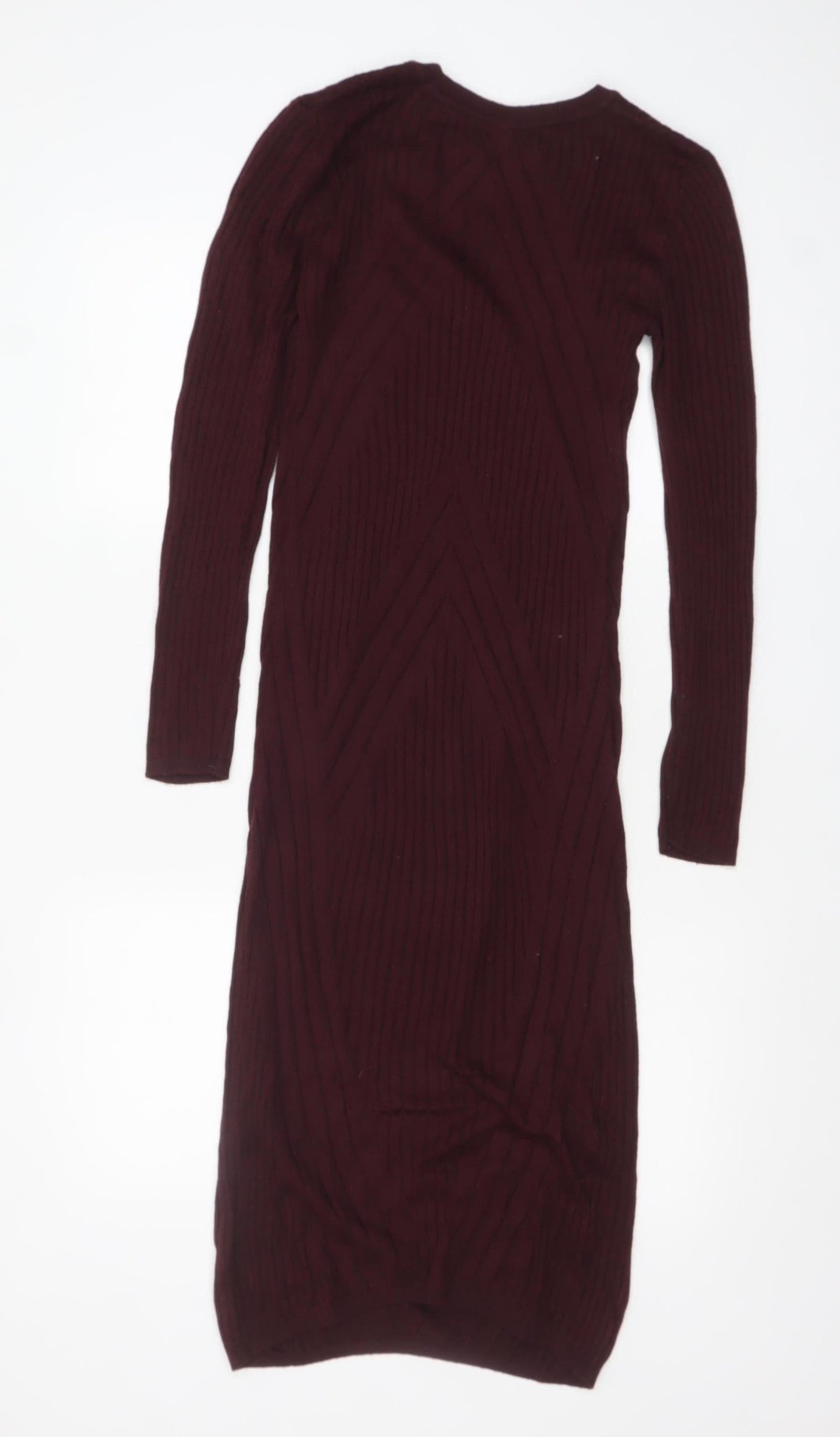 New Look Women Brown Long Sleeve Knit Bodycon Maternity Dress Size 8