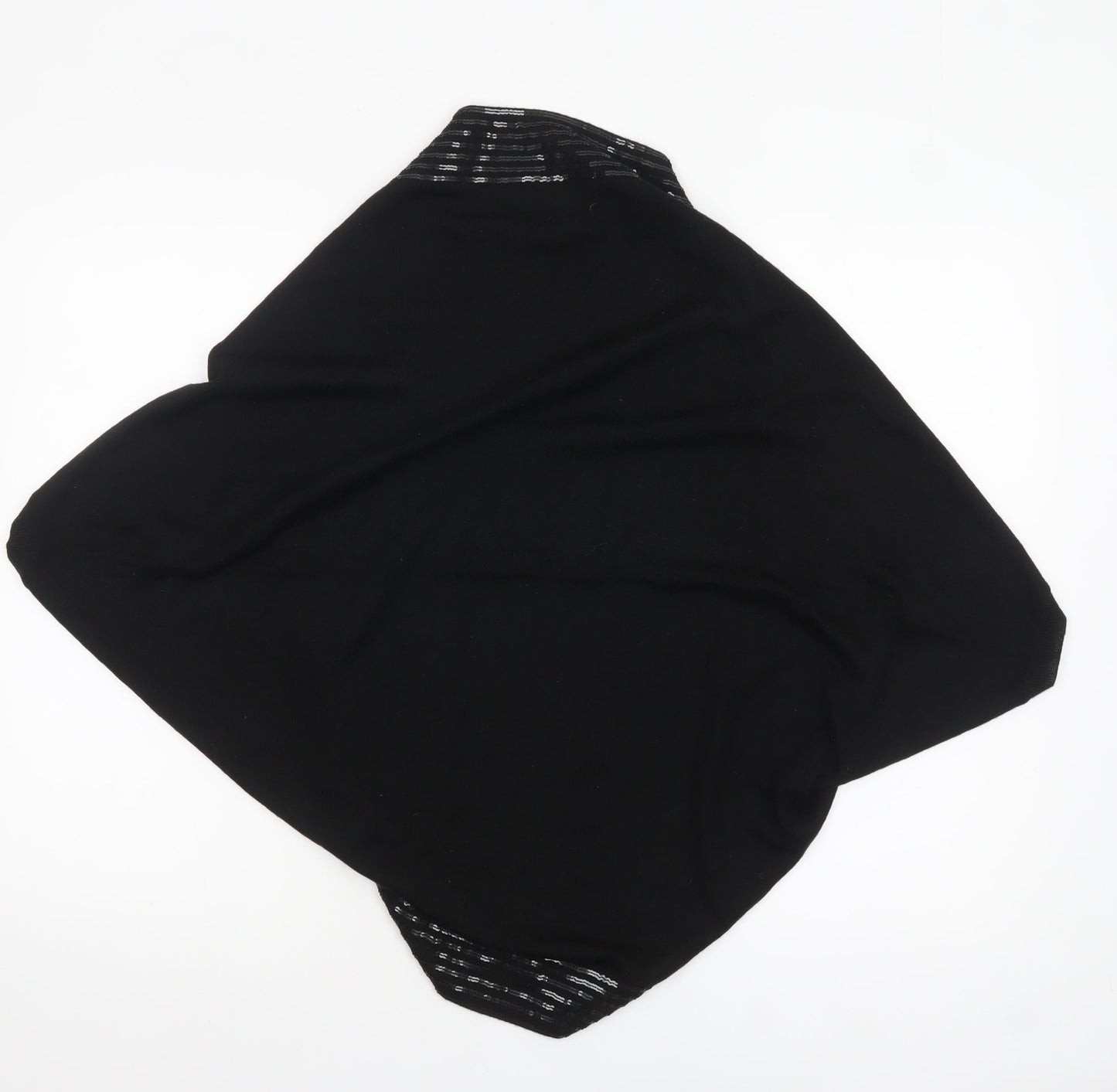 Ann Taylor Loft Women's Black Merino Wool Sequin Shrug L