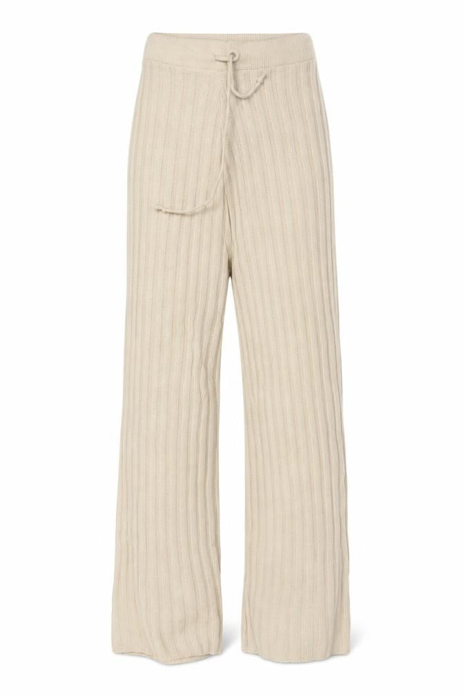 Quiz Women's Beige Knit Wide-Leg Lounge Sweatpants Size S