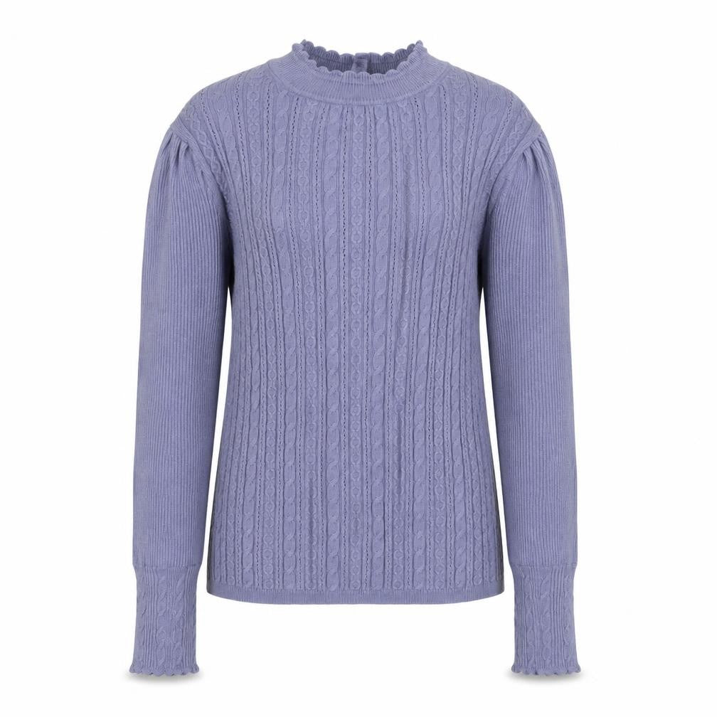 Marks & Spencer Per Una Women’s Purple Cable-Knit Mock Neck Jumper Size 8