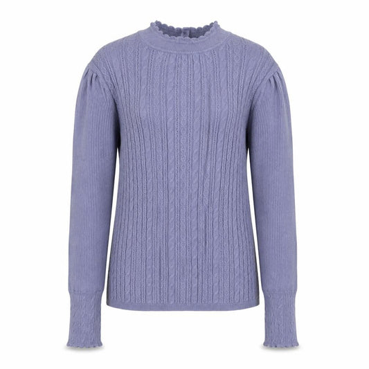 Marks & Spencer Per Una Women’s Purple Cable-Knit Mock Neck Jumper Size 8