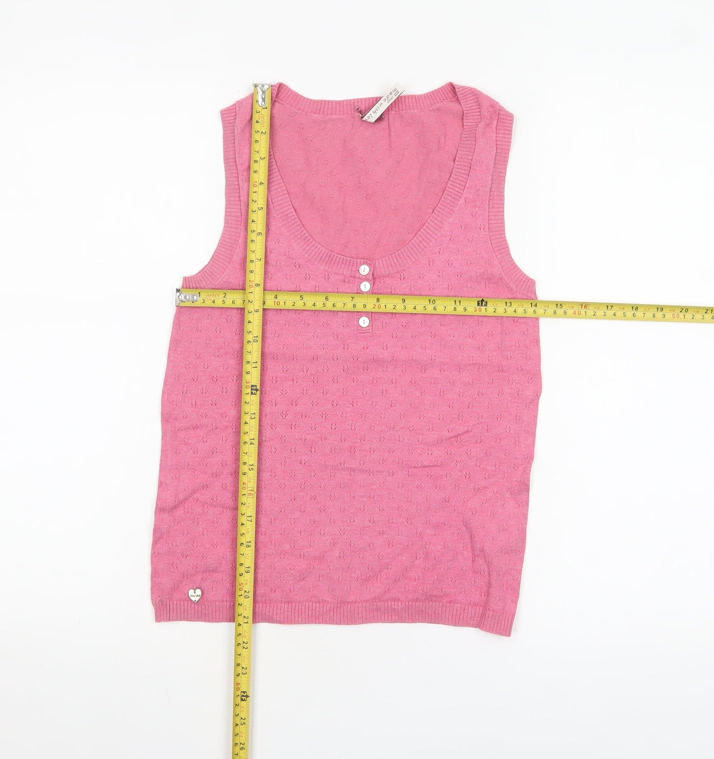 White Stuff Women's Pink Cotton Sleeveless Tank Top Size 8