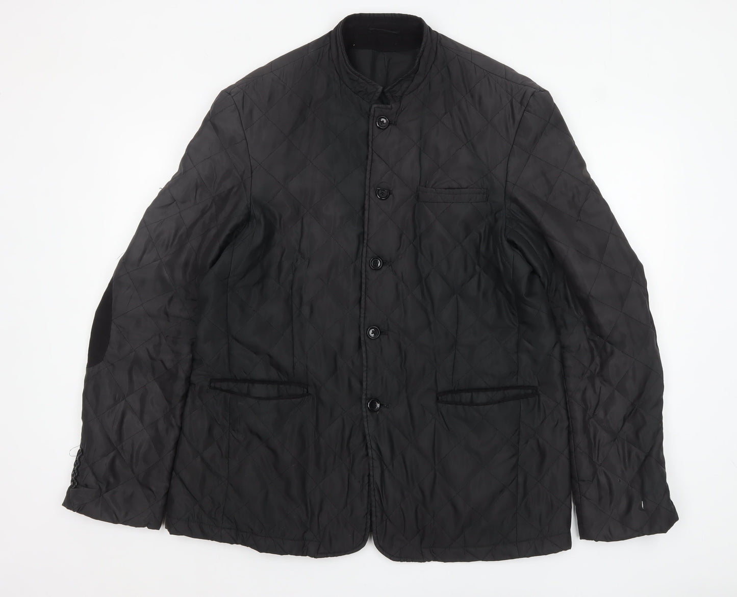BlackBerrys Men's Black Quilted Slim Fit Jacket Size 44