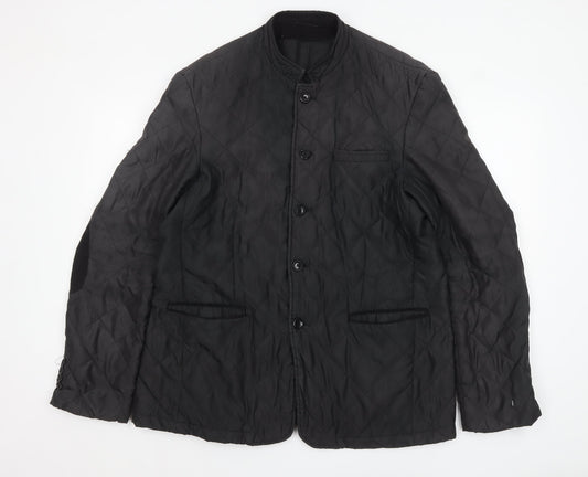 BlackBerrys Men's Black Quilted Slim Fit Jacket Size 44