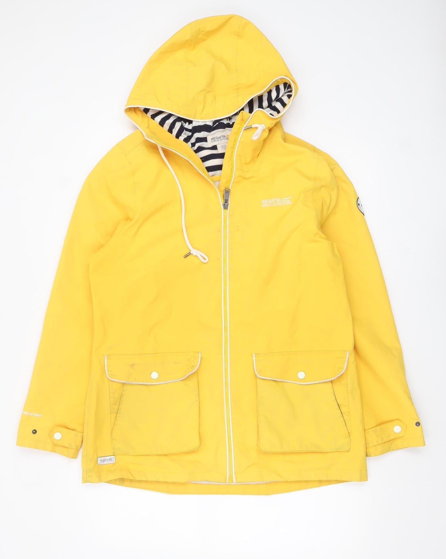 Regatta Women’s Yellow Waterproof Hooded Rain Jacket UK 14