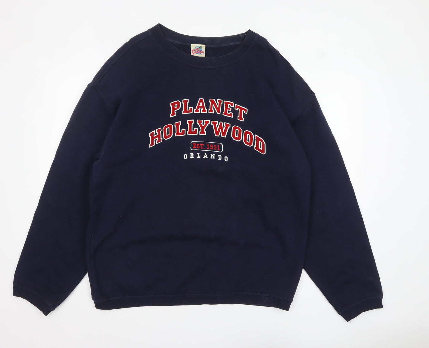 Planet Hollywood Mens Blue Large Pullover Sweatshirt 90s Retro Logo