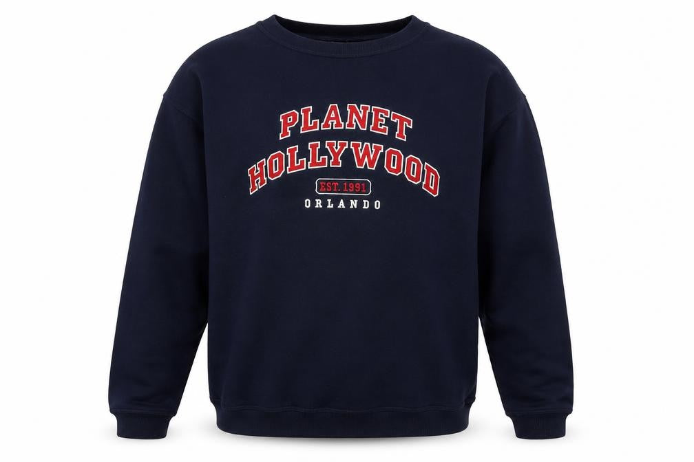 Planet Hollywood Mens Blue Large Pullover Sweatshirt 90s Retro Logo