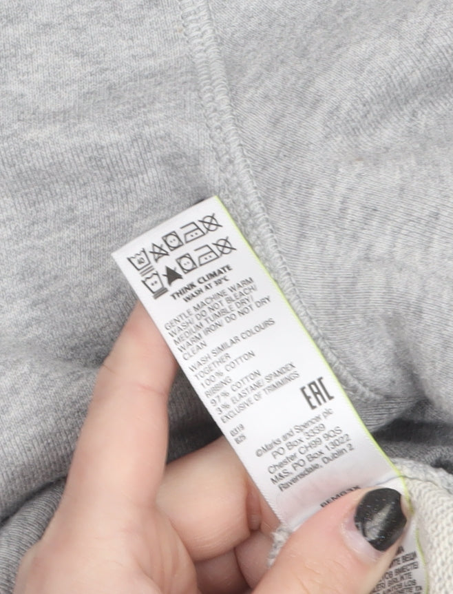 Marks and Spencer Men's Grey Full Zip Hoodie Size S Regular Fit