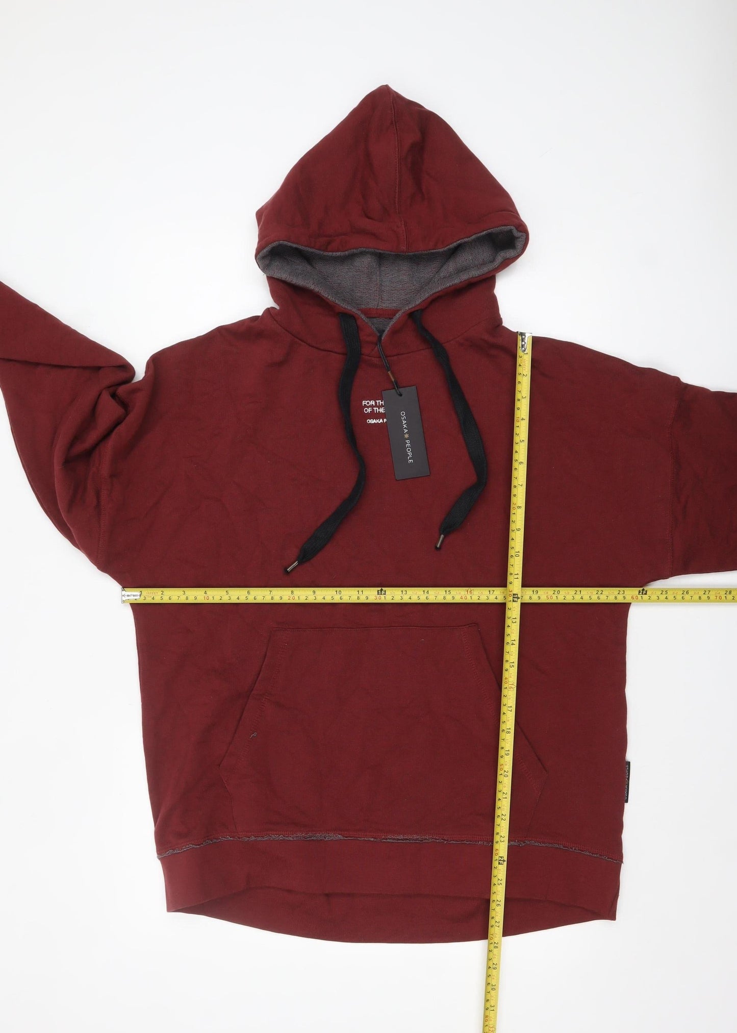 Osaka People Men Red Pullover Hoodie L Regular Fit Cotton