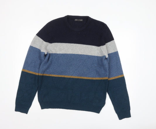 Marks and Spencer Mens Multicoloured Striped Knit Pullover Jumper M