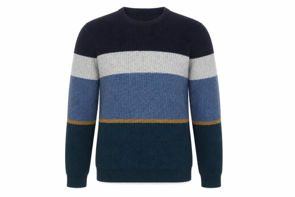 Marks & Spencer Mens Multicoloured Striped Knit Pullover Jumper M