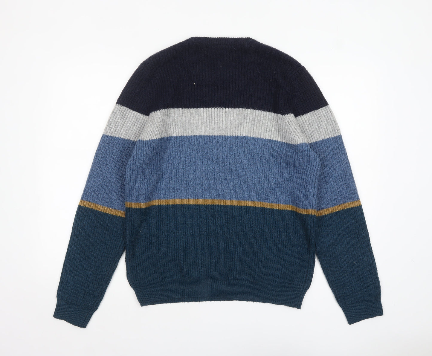 Marks and Spencer Mens Multicoloured Striped Knit Pullover Jumper M