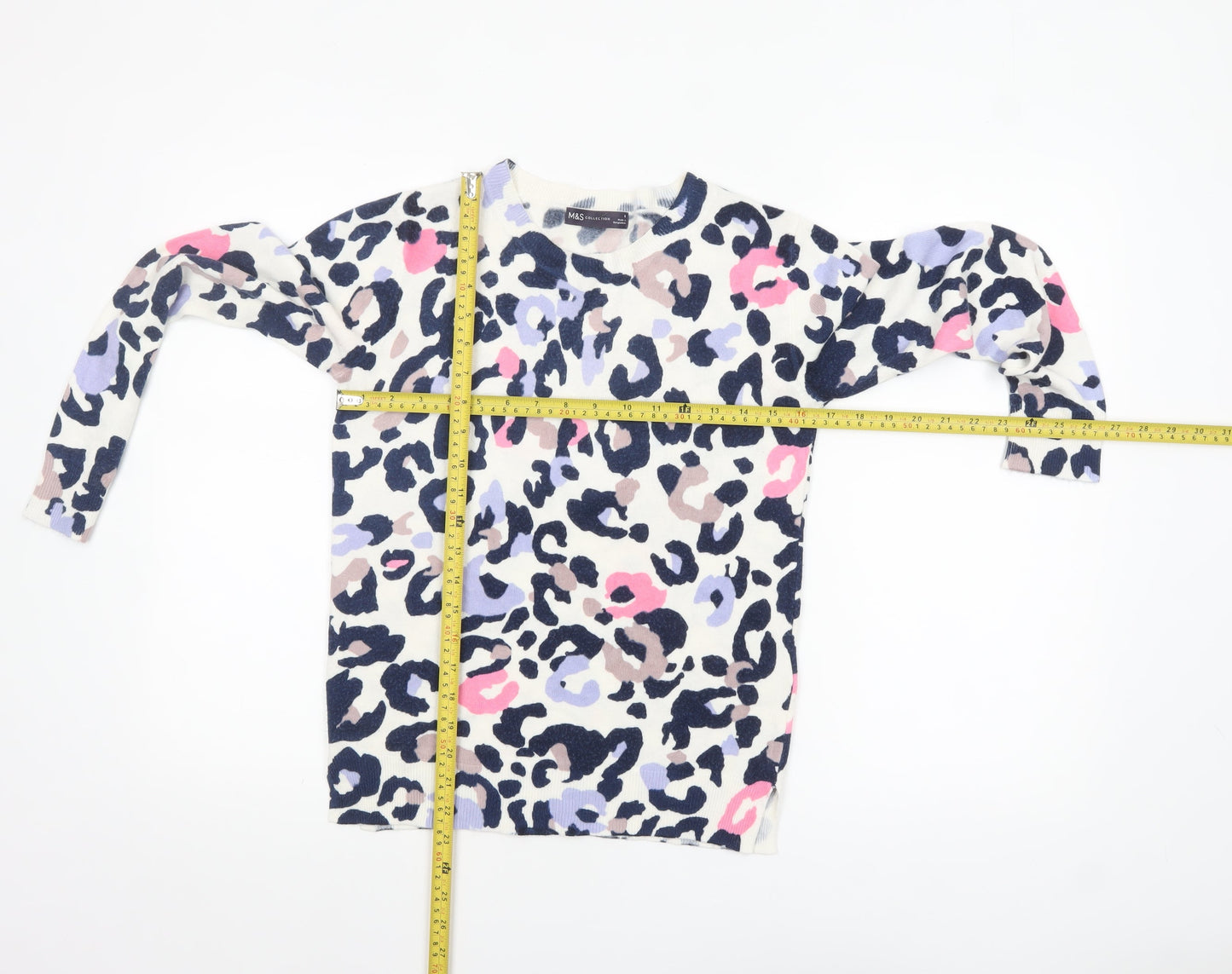 Marks and Spencer Women’s Multicoloured Animal Print Acrylic Jumper Size 8