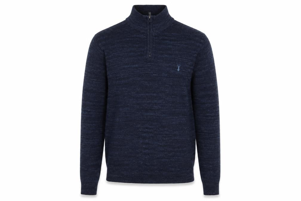 Next Men's Blue Half Zip High Neck Cotton Jumper Size M