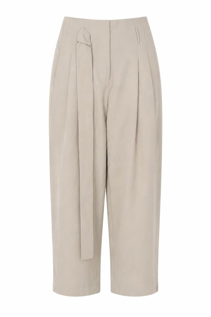 Urban Revivo Women's Beige Paperbag High Waist Tapered Trousers Size 8
