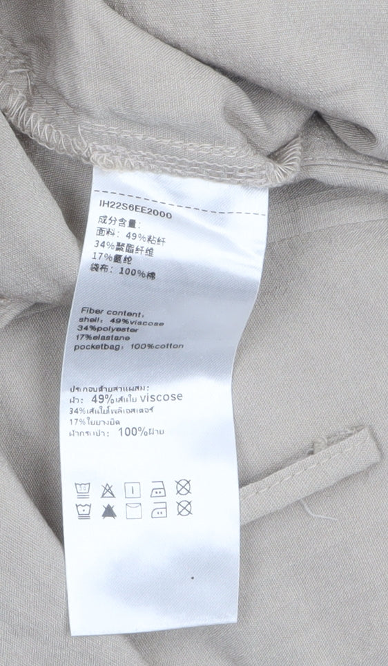Urban Revivo Women's Beige Paperbag High Waist Tapered Trousers Size 8