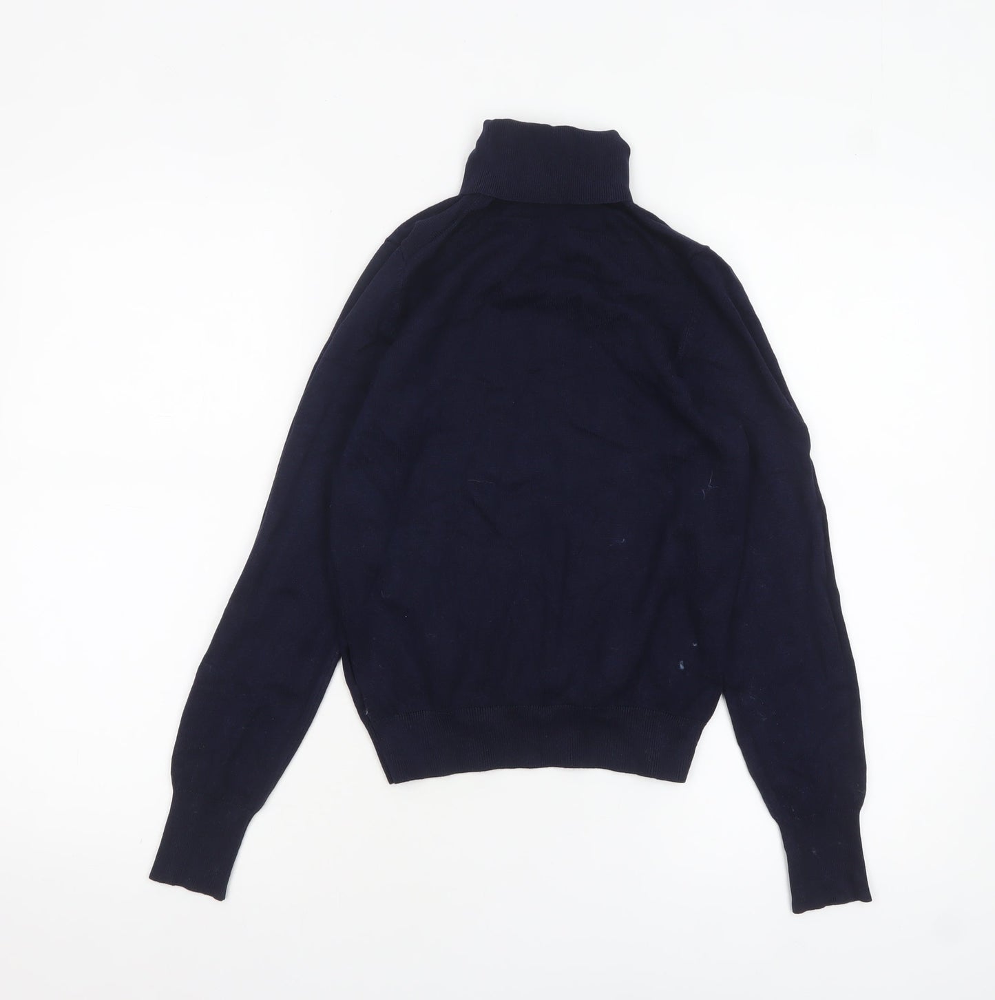 H&M Women's Blue Roll Neck Long Sleeve Knit Jumper Size S