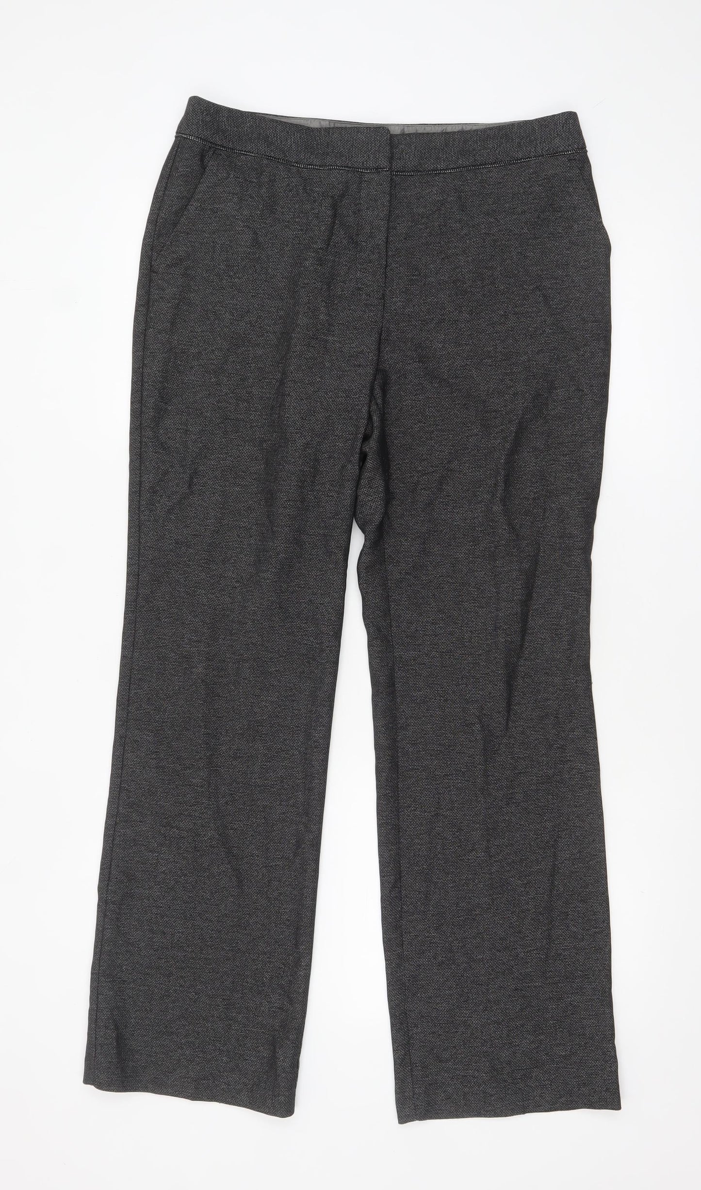 Next Women's Grey Size 12 Regular Straight Leg Dress Pants