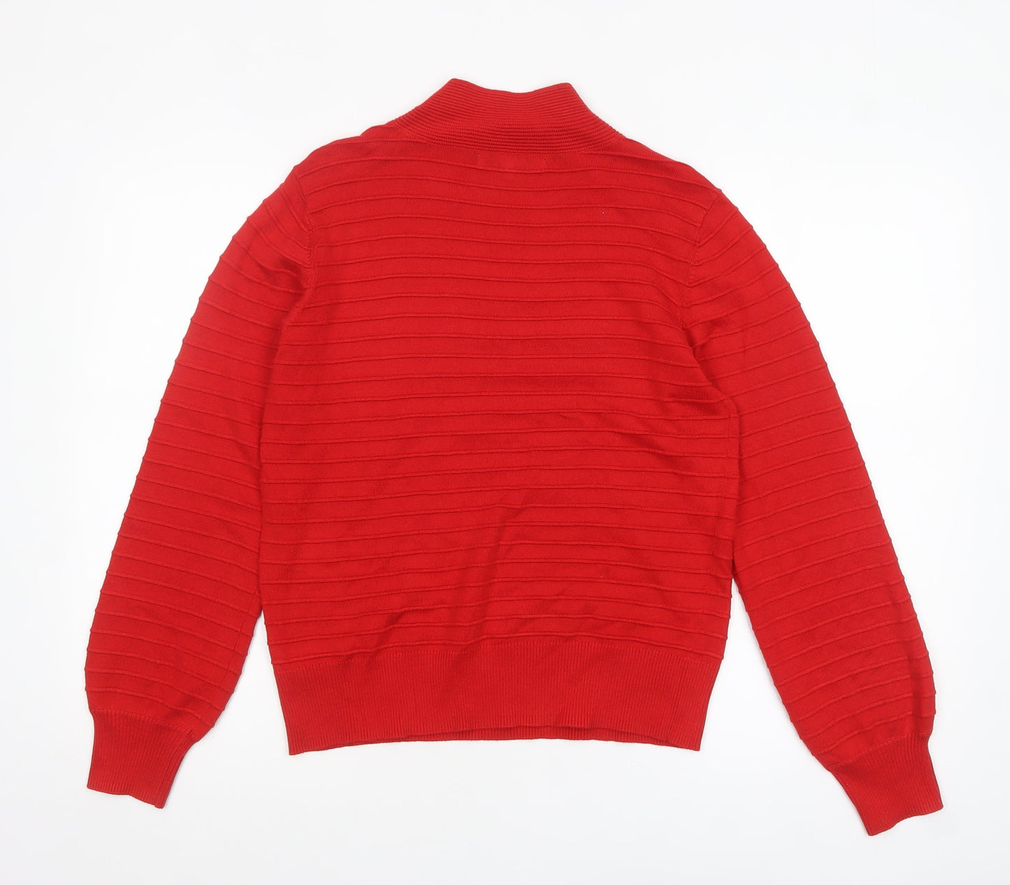 Next Women’s Red Mock Neck Button Pullover Jumper Size 10